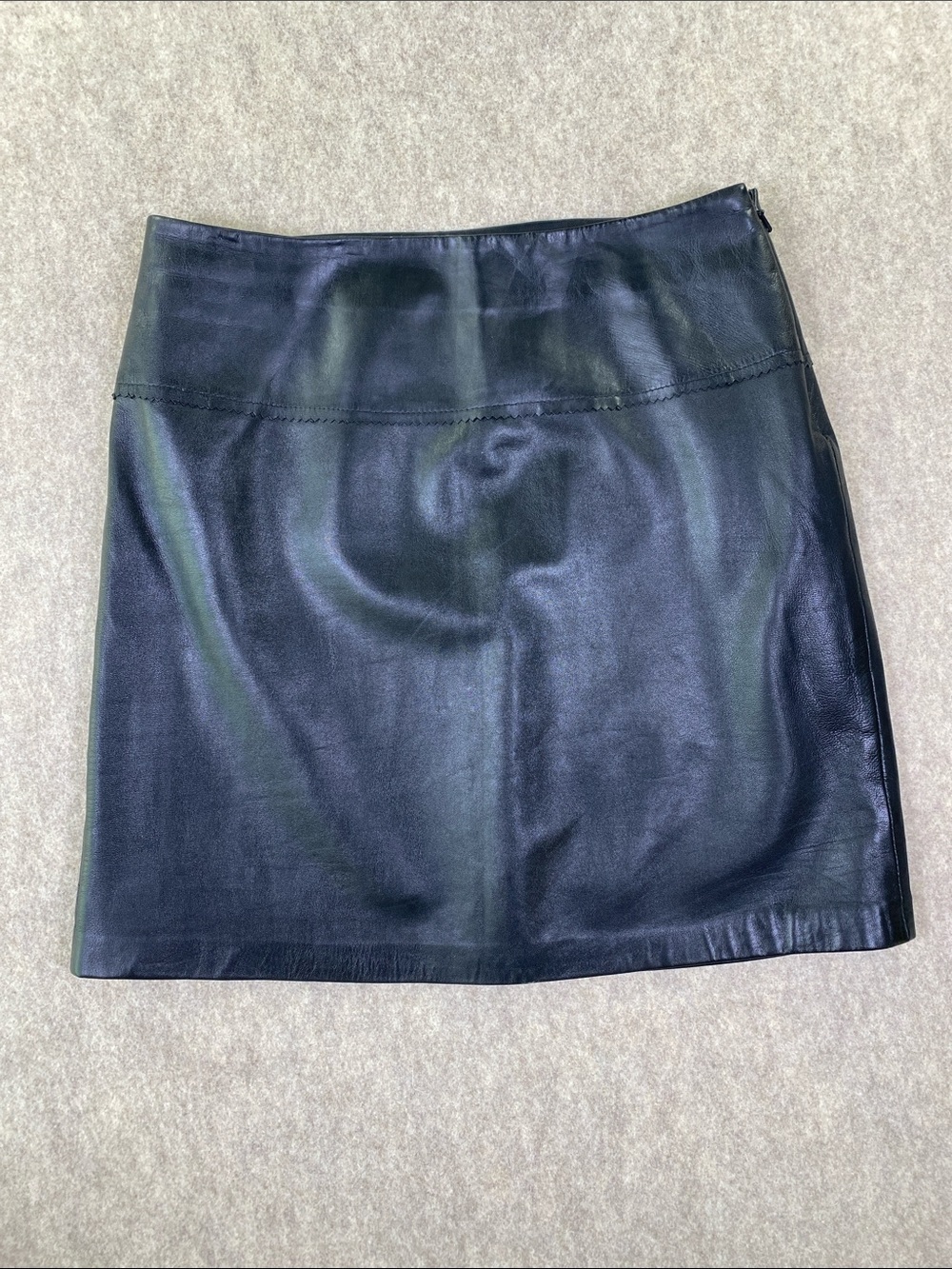 Vintage Cache Black Genuine Leather Mini Skirt Size 4